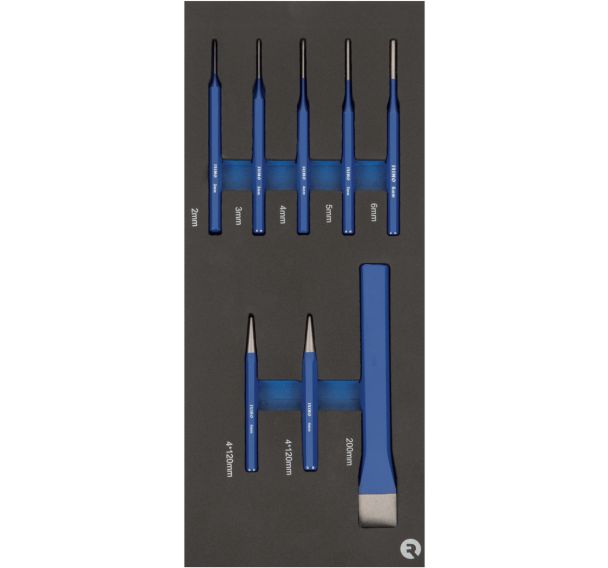 Mousse 1/3 Burin pointeaux et chasse-goupilles 8 pièces