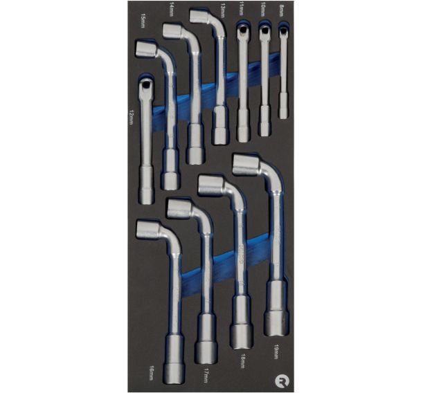 Mousse 1/3 Clés à pipes débouchées 6 pans 11 pièces