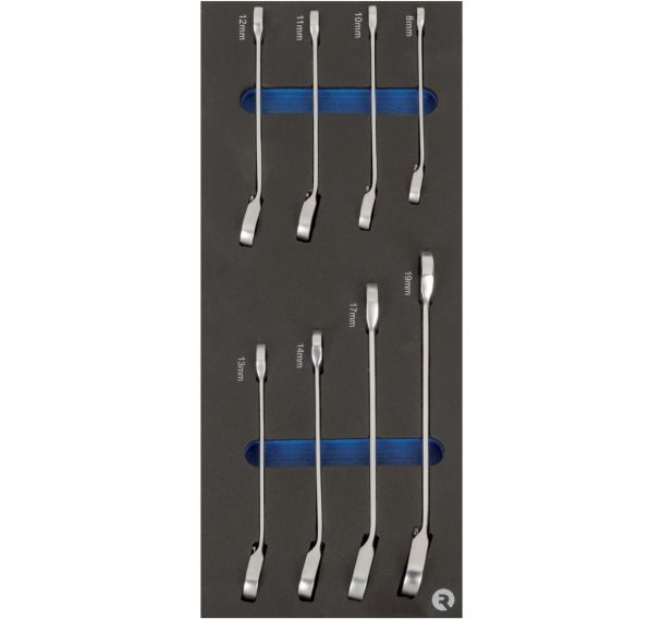 Mousse 1/3 Clés mixtes à cliquet 8 pièces