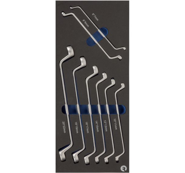 Mousse 1/3 Clés polygonales doubles contre coudées 8 pièces