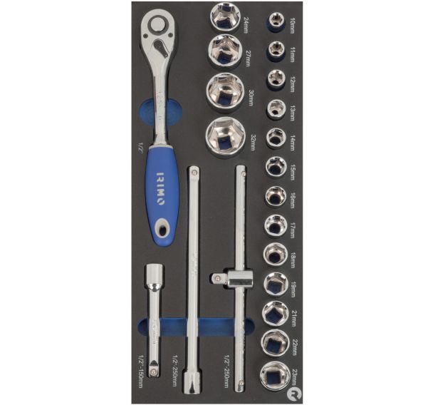 Mousse 1/3 Douilles 1/2" 21 pièces