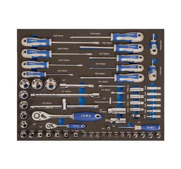 Mousse 3/3 Douilles tournevis 60 pièces