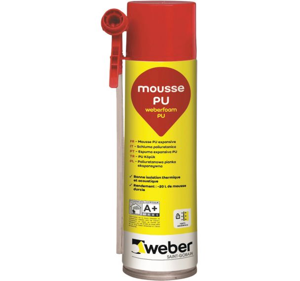 Mousse expansive base PU - weberfoam PU 750 ml