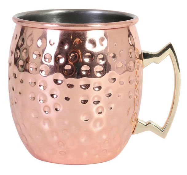 Mug c uivre martelé en inox ø8,5 cm 50cl