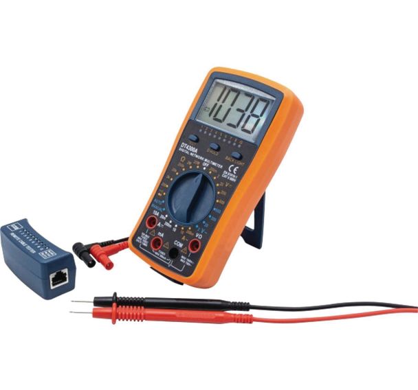 Multimètre numérique + testeur RJ45 et testeur USB
