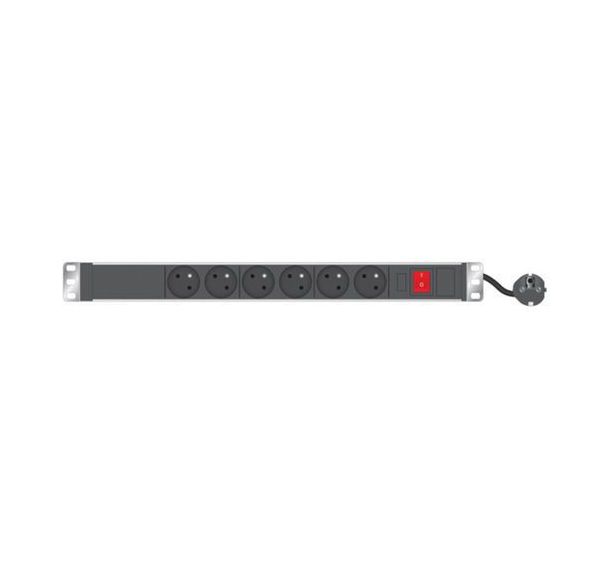 Multiprise 19'' 6 prises avec interrupteur et voyant