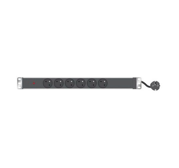 Multiprise 19'' 6 prises avec voyant