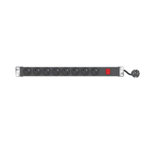 Multiprise 19'' 8 prises avec interrupteur et voyant