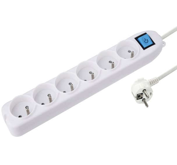 Multiprise 230V 6 prises avec interrupteur NF
