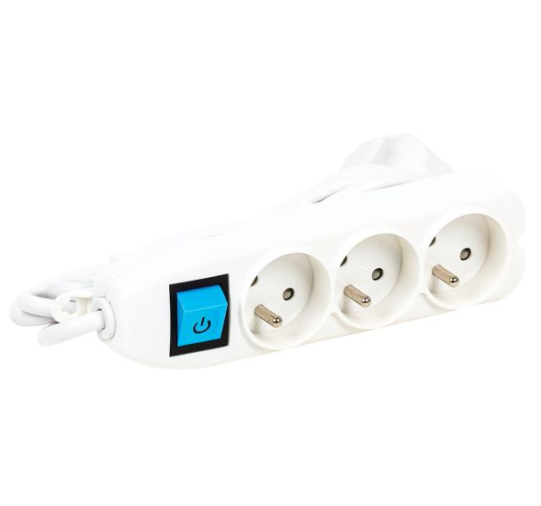 Multiprise 230 V 3 prises avec interrupteur NF