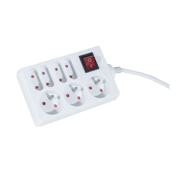Multiprise 3 et 4 prises bipolaires avec interupteur 1,5 m