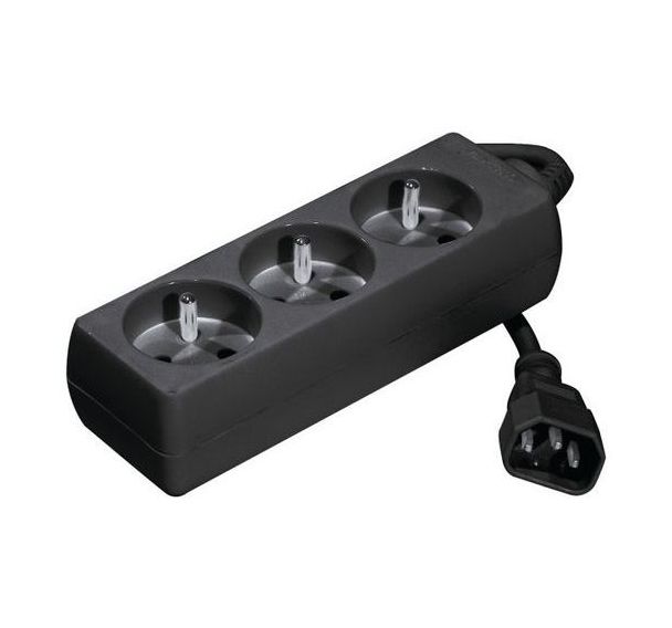 Multiprise onduleur 3 prises / cordon IEC C14 noire - 0,8 m