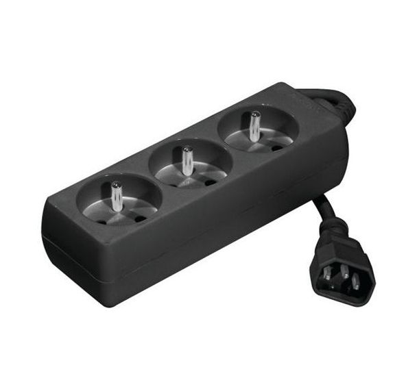 Multiprise onduleur 3 prises / cordon IEC C14 noire - 1,5 m