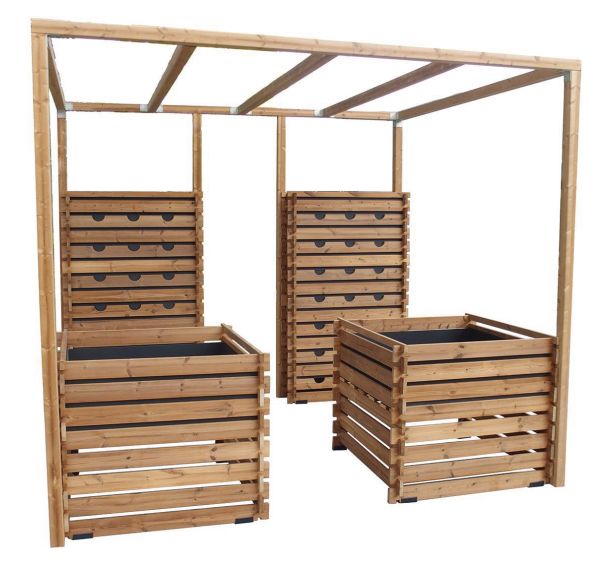 Mur bac pergola - 2 bacs à hauteur - 2 murs végétaux