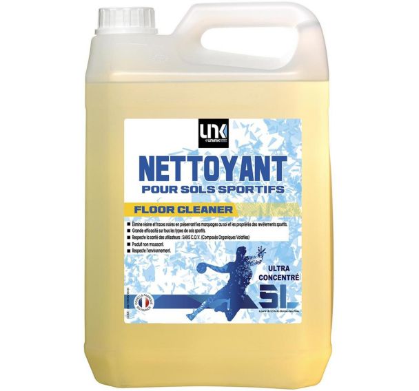 Nettoyant pour sol sportif et poteaux spécial résine bidon de 5 litres