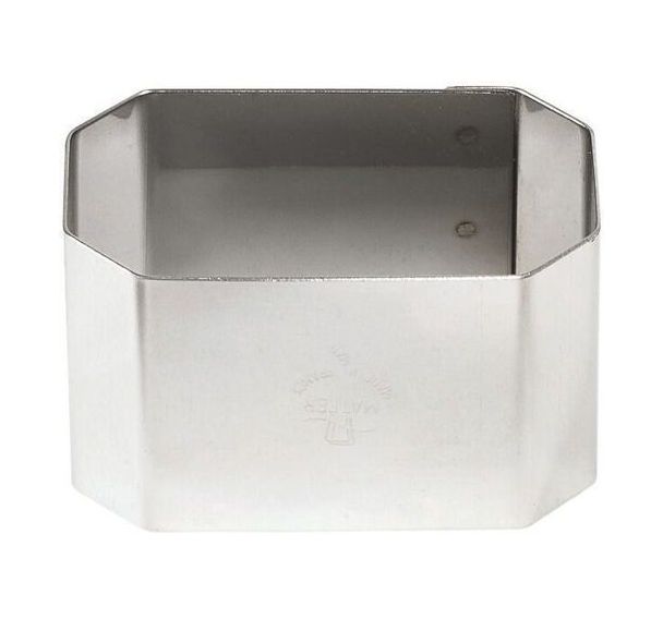 Nonnette rectangle vichy en inox - Lot de 4 - 7,5x4,5x4,5 cm