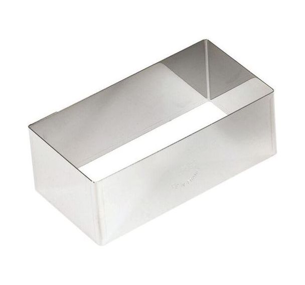 Nonnette rectangle vichy en inox - Lot de 4 - 8,1x4,1x3 cm