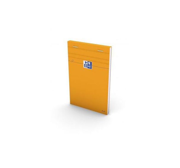 OXFORD Bloc-Notes Orange 11x17cm Petits Carreaux 5mm 80 Feuilles Agrafées Couverture Carte Enduite Orange