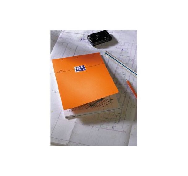 OXFORD Bloc-Notes Orange A4+ Uni 80 Feuilles Agrafées Couverture Carte Enduite Orange