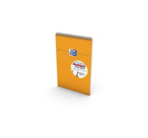 OXFORD Bloc-Notes Perforé Orange A4+ Petits Carreaux 5mm 80 Feuilles Reliure Intégrale Couverture Carte Enduite Orange