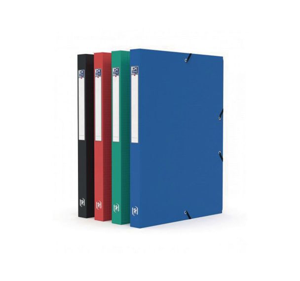 OXFORD Boîte Capacité Standard Memphis 24x32cm Dos 25mm avec Elastique Couverture Polypro Coloris Assortis