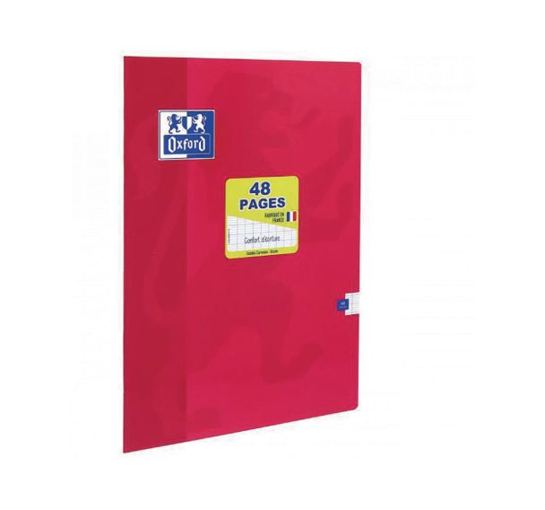 OXFORD Cahier Color Life 24x32cm Grands Carreaux Seyès 48 Pages Agrafées Couverture Carte Coloris Assortis