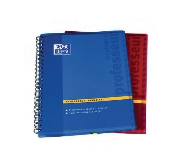 OXFORD Cahier Enseignants Professeur Principal A4+ Réglure Spécifique 156 Pages Reliure Intégrale Coloris Assortis