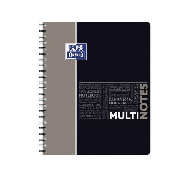 OXFORD Cahier Etudiants Multinotes A4+ Ligné 7mm 160 Pages Reliure Intégrale Couverture Polypro Coloris Assortis