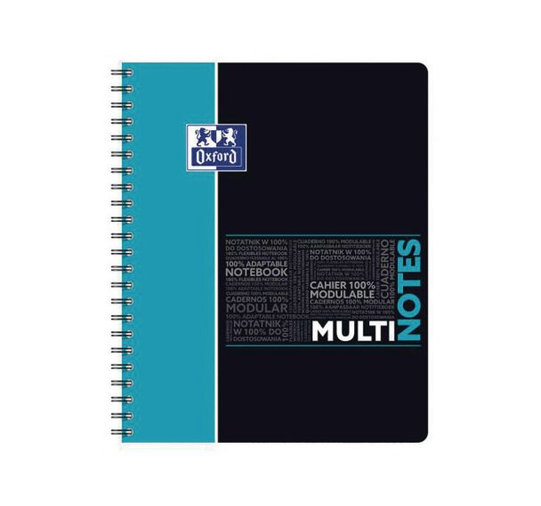 OXFORD Cahier Etudiants Multinotes A4+ Petits Carreaux 5mm 160 Pages Reliure Intégrale Couverture Polypro Coloris Assortis
