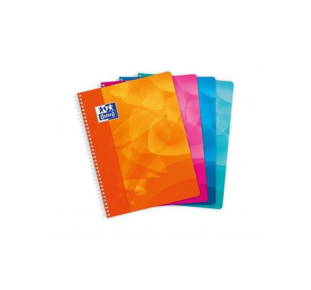 OXFORD Cahier Lagoon 24x32cm Grands Carreaux Seyès 100 Pages Reliure Intégrale Couverture Polypro Coloris Assortis