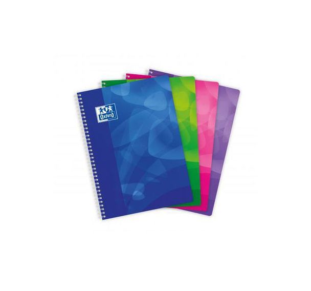 OXFORD Cahier Lagoon A4 Grands Carreaux Seyès 100 Pages Reliure Intégrale Couverture Polypro Coloris Assortis