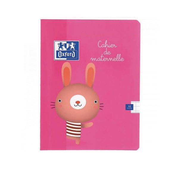 OXFORD Cahier Maternelle 17x22cm Réglure Double Ligne 3/10mm 32 Pages Agrafées Couverture Carte Coloris Assortis