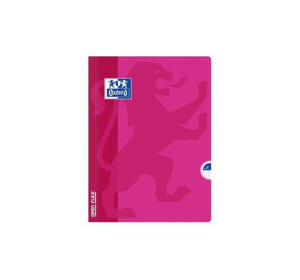 OXFORD Cahier OpenFlex 24x32cm Grands Carreaux Seyès 48 Pages Agrafées Couverture Polypro Coloris Assortis