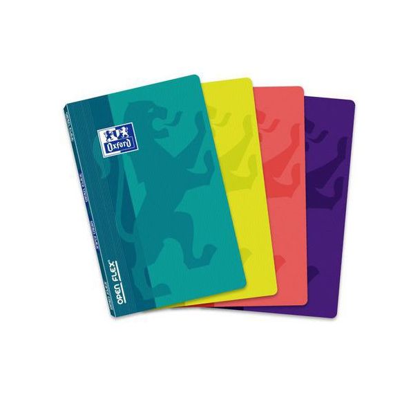 OXFORD Carnet OpenFlex 9x14cm Petits Carreaux 5mm 96 Pages Agrafées Couverture Polypro Coloris Assortis