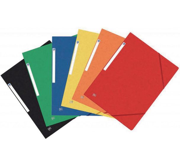 OXFORD Chemise 3 Rabats Top File + A4 avec Elastique Couverture Carte Coloris Assortis