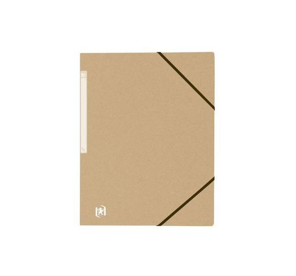 OXFORD Chemise 3 Rabats Touareg A4 avec Elastique Couverture Carte Recyclée Beige Naturel