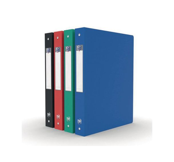 OXFORD Classeur Memphis A4 Dos 40mm 4 Anneaux Ronds Couverture Polypro Coloris Assortis