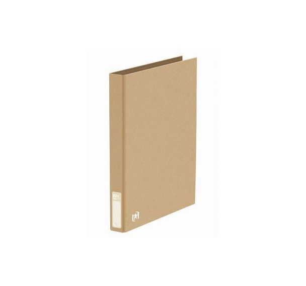 OXFORD Classeur Touareg A4 XL Dos 35mm 4 Anneaux en D Couverture Papier Kraft Beige Naturel