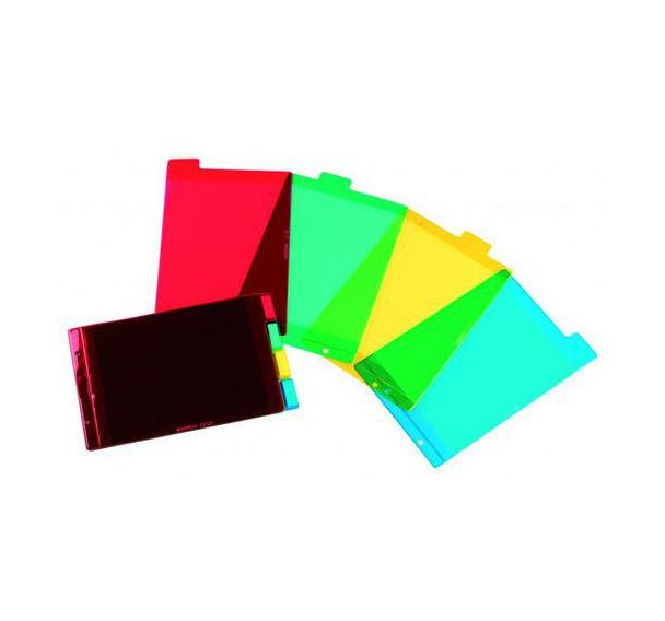 OXFORD Intercalaires A6 Paysage 4 Positions PVC Translucide Epaisseur 14/100ème Coloris Assortis