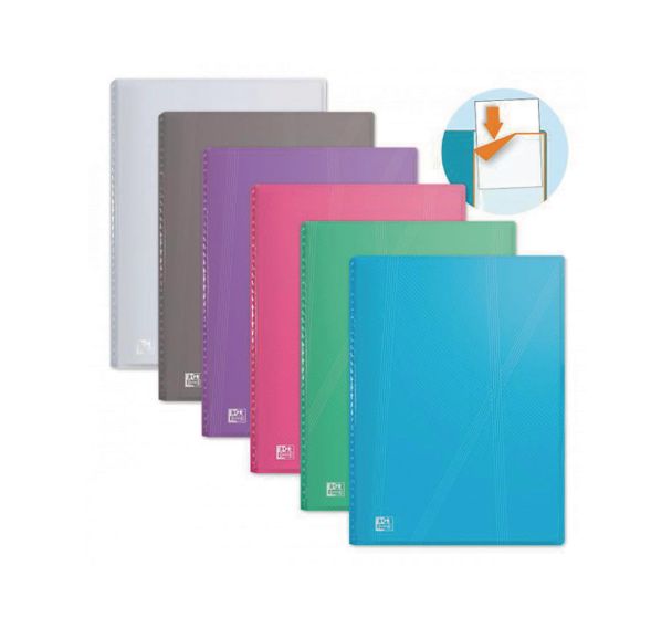 OXFORD Protège-Documents Hawaï A4 40 vues / 20 Pochettes Couverture Polypro Coloris Assortis