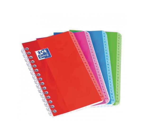 OXFORD Répertoire Color Life 9x14cm Petits Carreaux 5mm 100 Pages Reliure Intégrale Couverture Carte Coloris Assortis