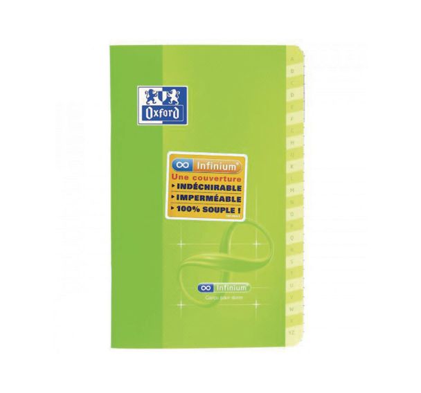 OXFORD Répertoire Infinium 11x17cm Petits Carreaux 5mm 96 Pages Agrafées Couverture Synthétique Coloris Assortis