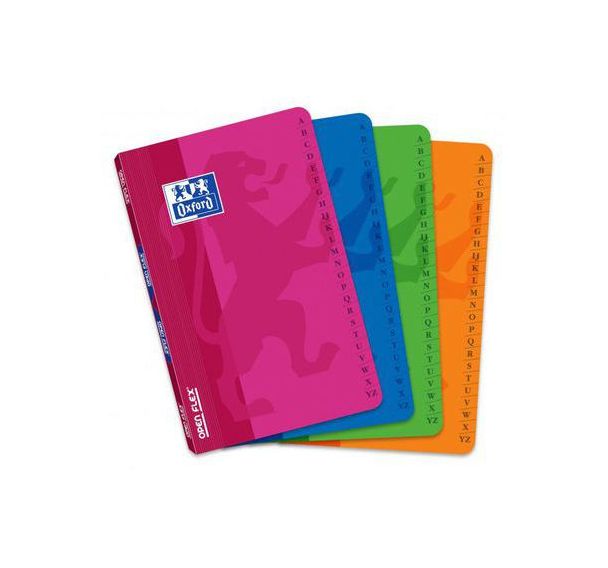 OXFORD Répertoire OpenFlex 11x17cm Petits Carreaux 5mm 96 Pages Agrafées Couverture Polypro Coloris Assortis