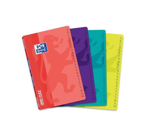 OXFORD Répertoire OpenFlex 9x14cm Petits Carreaux 5mm 96 Pages Agrafées Couverture Polypro Coloris Assortis