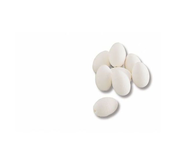 Oeufs cotillons 60 mm x 43 mm blancs (Sachet de 10)