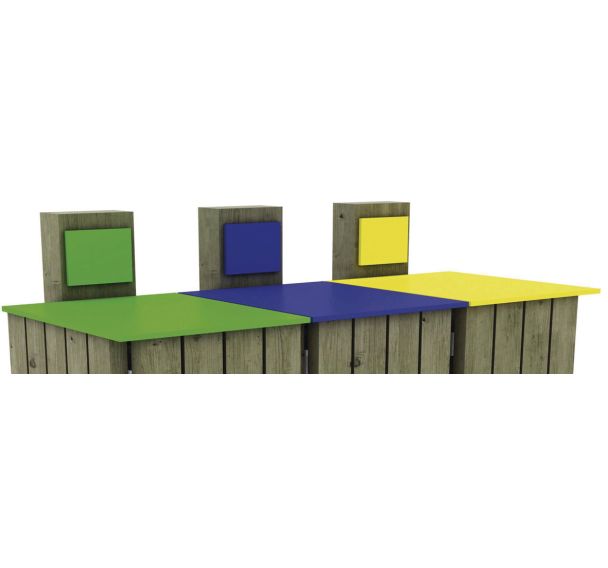 Option 3 couvercles pour poubelle tri sélectif Fréhel 120L