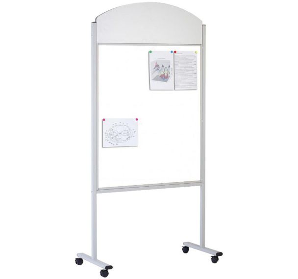 Panneau d affichage sur roulettes 2 faces blanches