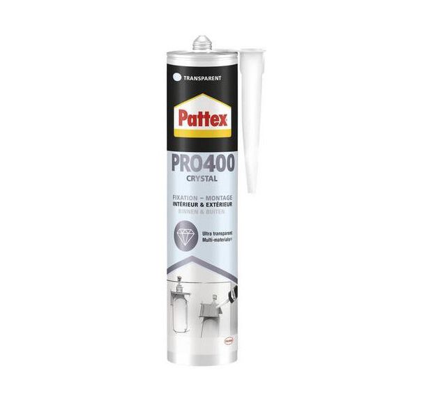 PATTEX Colle Fixation PRO400 Crystal Cart 290g