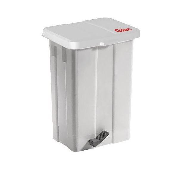 POUBELLE PEDALE 50 L COUV BLANC