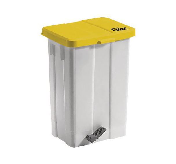 POUBELLE PEDALE 50 L COUV JAUNE